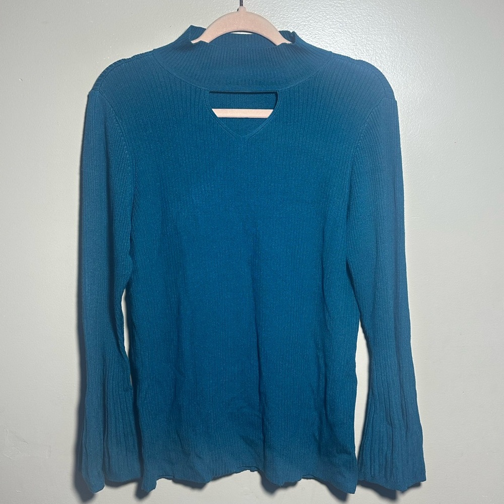 Chicos Ribbed Bell Sleeve Sweater |‎ 2